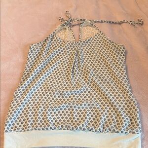 Maurices Navy and Cream Patterned Tank Top